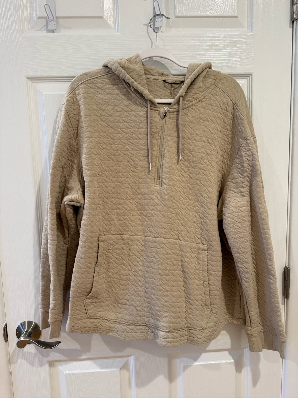 all in motion Quilted Half‑Zip Hoodie in Beige